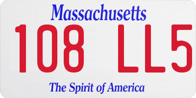 MA license plate 108LL5