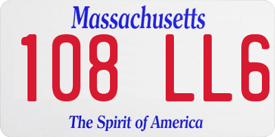 MA license plate 108LL6