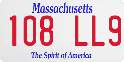 MA license plate 108LL9