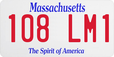 MA license plate 108LM1