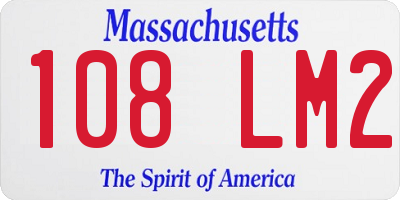 MA license plate 108LM2