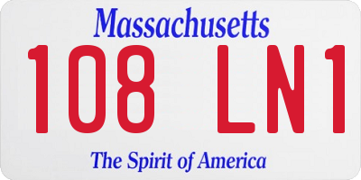 MA license plate 108LN1