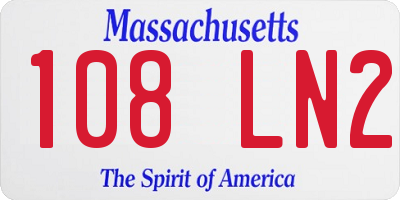 MA license plate 108LN2