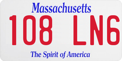 MA license plate 108LN6