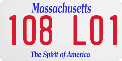MA license plate 108LO1