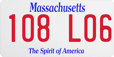 MA license plate 108LO6