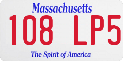 MA license plate 108LP5
