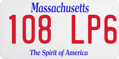 MA license plate 108LP6