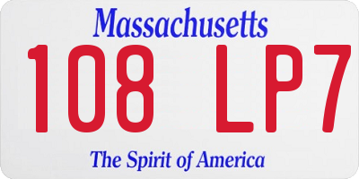 MA license plate 108LP7