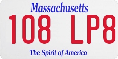 MA license plate 108LP8