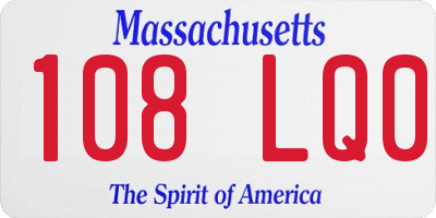 MA license plate 108LQ0