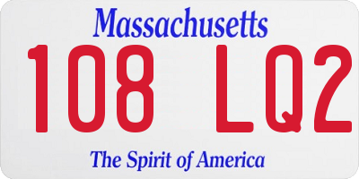 MA license plate 108LQ2