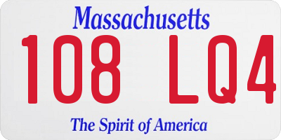 MA license plate 108LQ4