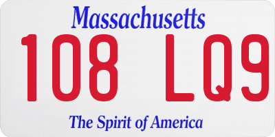 MA license plate 108LQ9