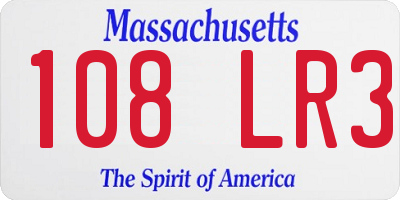 MA license plate 108LR3