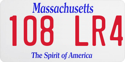 MA license plate 108LR4