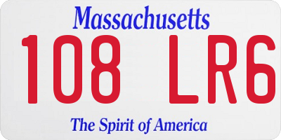 MA license plate 108LR6