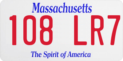 MA license plate 108LR7
