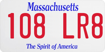 MA license plate 108LR8