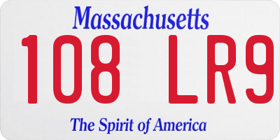 MA license plate 108LR9