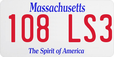 MA license plate 108LS3