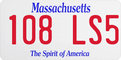 MA license plate 108LS5