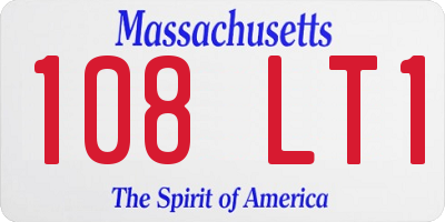 MA license plate 108LT1