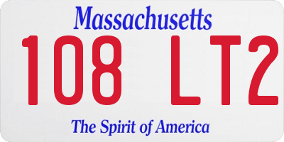 MA license plate 108LT2