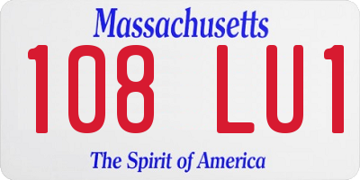 MA license plate 108LU1