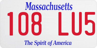 MA license plate 108LU5