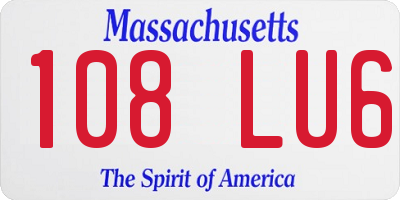 MA license plate 108LU6