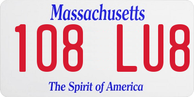 MA license plate 108LU8