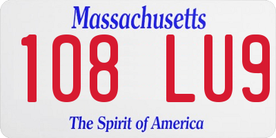 MA license plate 108LU9
