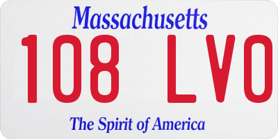 MA license plate 108LV0