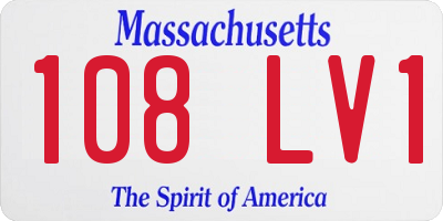 MA license plate 108LV1