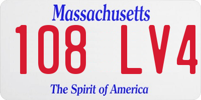 MA license plate 108LV4