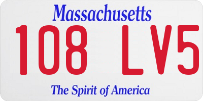 MA license plate 108LV5