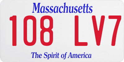 MA license plate 108LV7