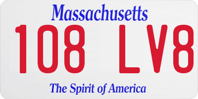 MA license plate 108LV8