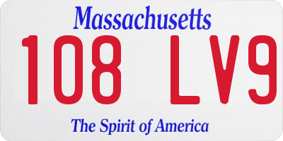 MA license plate 108LV9