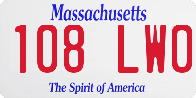 MA license plate 108LW0