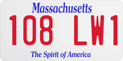 MA license plate 108LW1