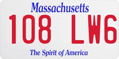 MA license plate 108LW6