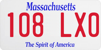 MA license plate 108LX0