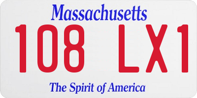 MA license plate 108LX1