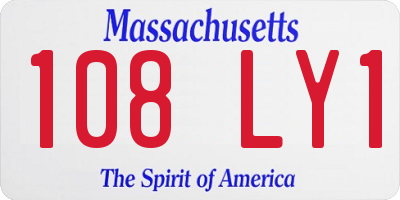MA license plate 108LY1