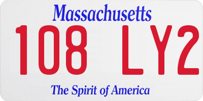 MA license plate 108LY2