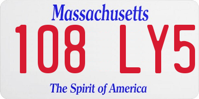 MA license plate 108LY5
