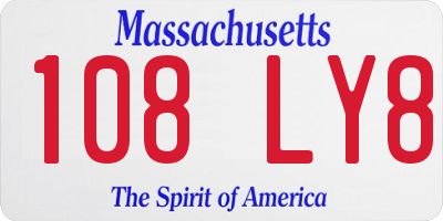 MA license plate 108LY8