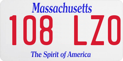 MA license plate 108LZ0